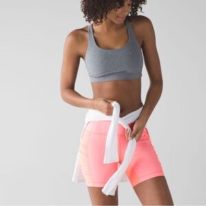 Lululemon Energy Bra Heathered Slate Grapefruit SZ 4